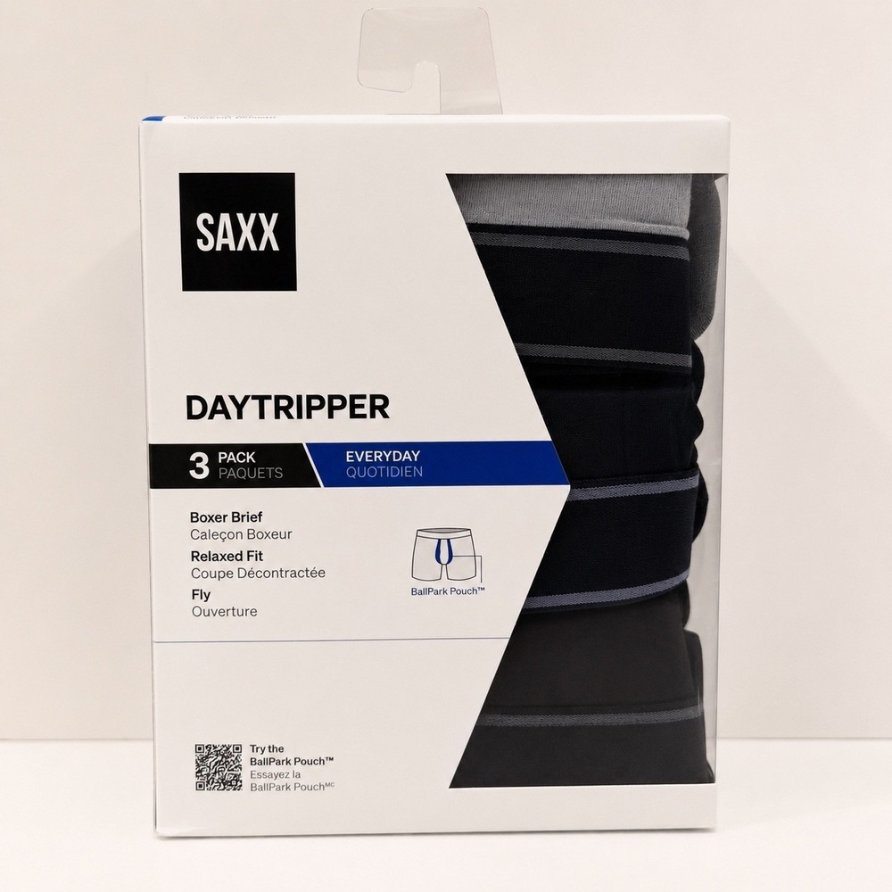 Saxx Daytripper 3XL (46"-50") Boxer Brief 3 PACK Ballpark Pouch Relaxed Fit Fly